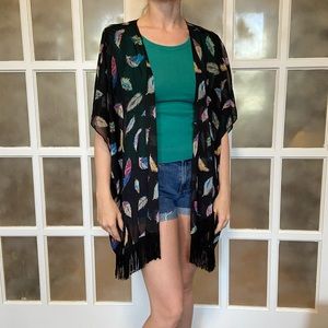 Sheer Kimono with Fringe